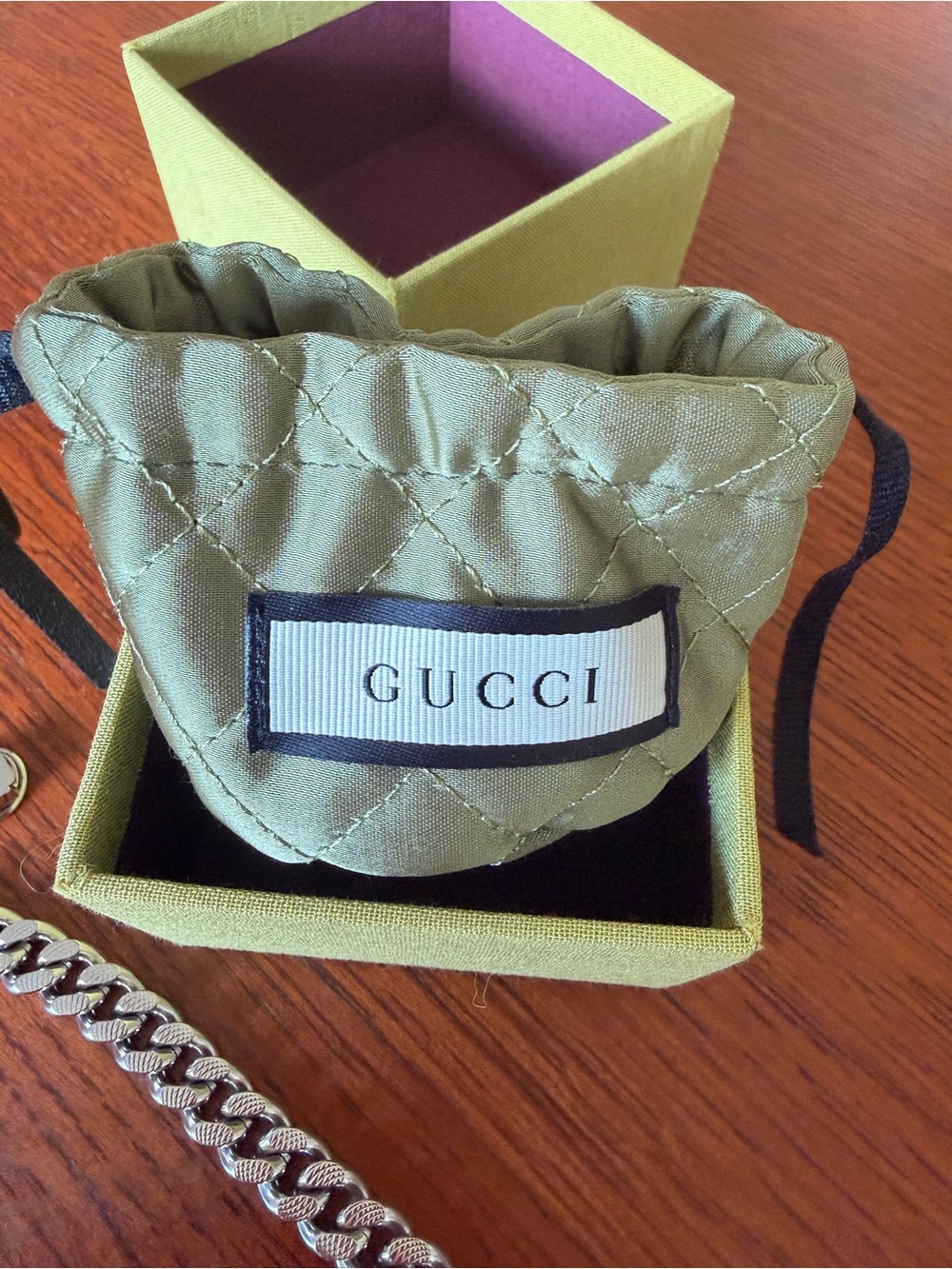 Gucci Silver-Tone Chunky Letter Pendant Necklace - Picture 4 of 8